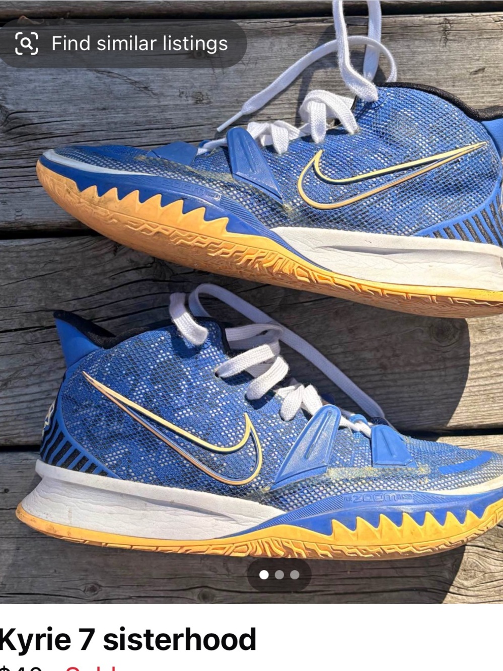 Nike Kyrie 7 Sisterhood Sneakers Blue & Yellow Mens US 9.5